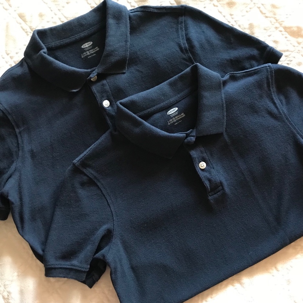 Navy polo style shirts